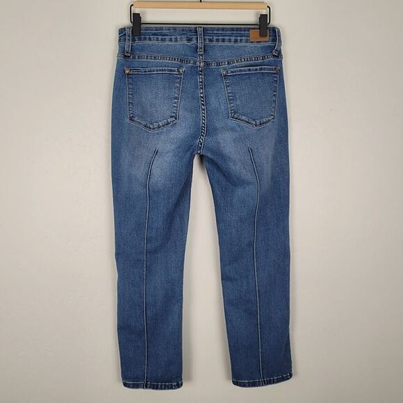 Judy Blue Size 30 Cropped Straight Fit Jeans Front Back Seam Stretch Blue - Picture 5 of 12